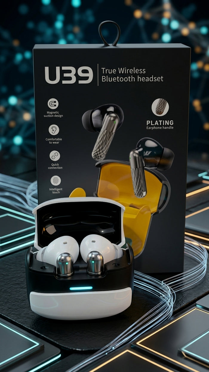 U39 Wireless Bluetooth Earbuds With Charging Case – Hi-Fi Stereo Sound & HD Calling Earphones