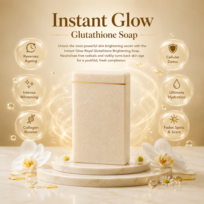 Instant Glow Royal Glutathione Brightening Soap – Luxury Skin Brightening & Anti-Ageing Soap For Radiant, Even-Toned & Youthful Looking Skin | Premium Antioxidant Formula