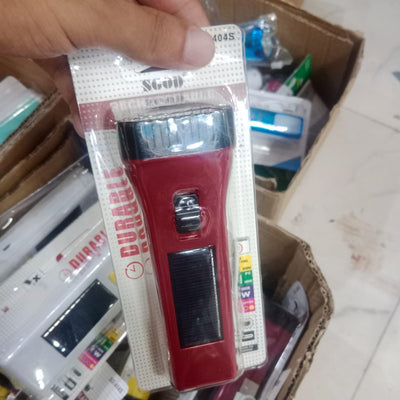 SGOD Rechargeable Torch Features A Solar Panel For Charging - High Performance Bright Handheld Flashlight Emergency Solar Outdoor Lighting Pen (Random Color)