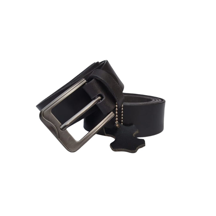 (Big Size) - Men Buffalo Leather Belt | Waist Belt For Boys & Mens (Black)