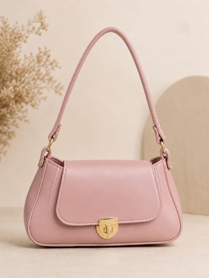 Classic Flap Shoulder Purse For Women – Premium Leather Look Handbag Black