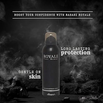 Rasasi Deo Royale Black Colour, 200 Ml ( Original )