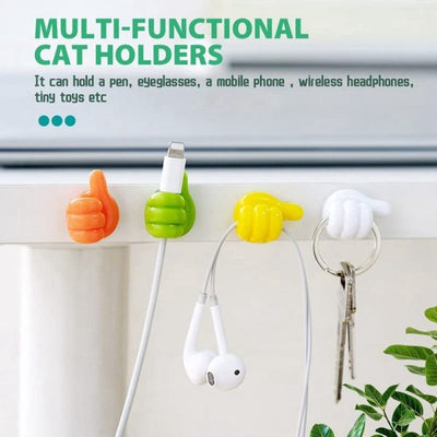 PACK OFF 10 Thumb Wall Hook Wall Decoration Hook Creative Silicone Thumb Key Hanger Hooks(Random Color)