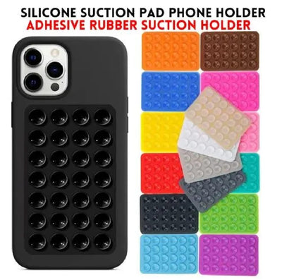 Double Side Silicone Suction Pad Phone Holder – Self-Adhesive Square Rubber Grip Pad For All Mobiles & Tablets ~ Pack Of 1