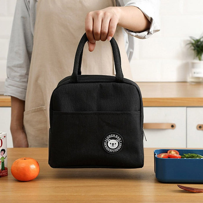 Portable Thermal Insulated Lunch Bag – Stylish And Durable Lunch Box Tote Cooler For Women, Perfect For School, Office, Outing, And Picnic (Random Color)