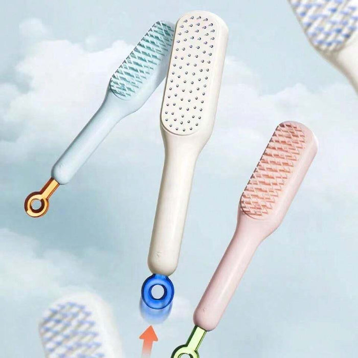 Self Cleaning Hair Comb (Random Color) - With Box
