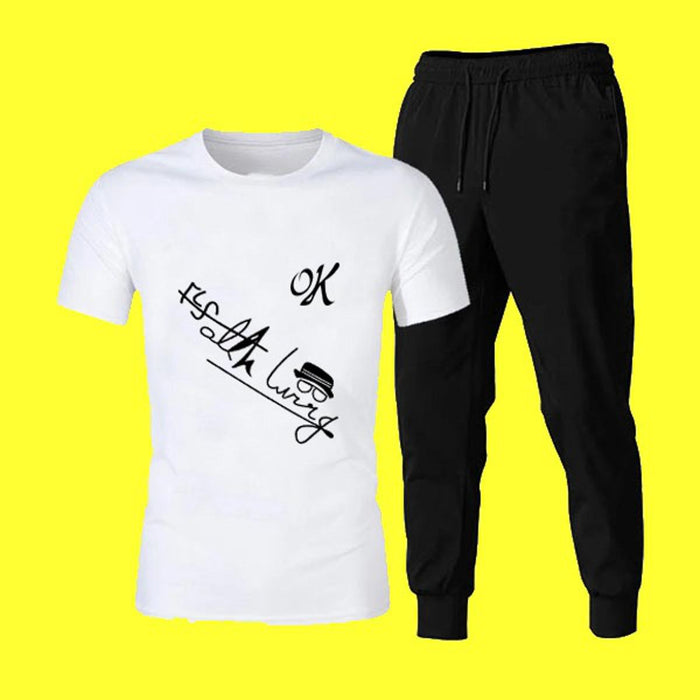 Hot Men's Sale New Arrival Tracksuit | Best Quality Tracksuit For Men | Tracksuit For Gyms | T-Shirt & Trouser  - L