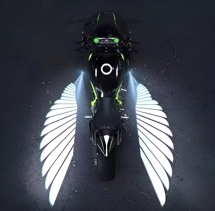 Angel Wings LED Bike Light For Motorcycles & Bikes BLUE Wings Light