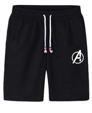 Avengers Logo Jersey Shorts For MEN | Black | Gym, Sports & Fitness Shorts - L