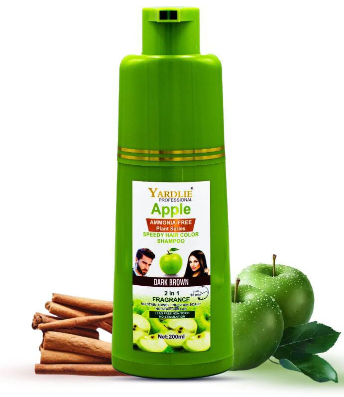 Yardlie Apple Hair Color Shampoo – 2-In-1 Color & Cleanse Formula (400ml Black)