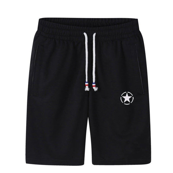 Black Quick Dry Shorts With Star Logo | Black Color | MEN | For Gym, Sports & Fitness - L