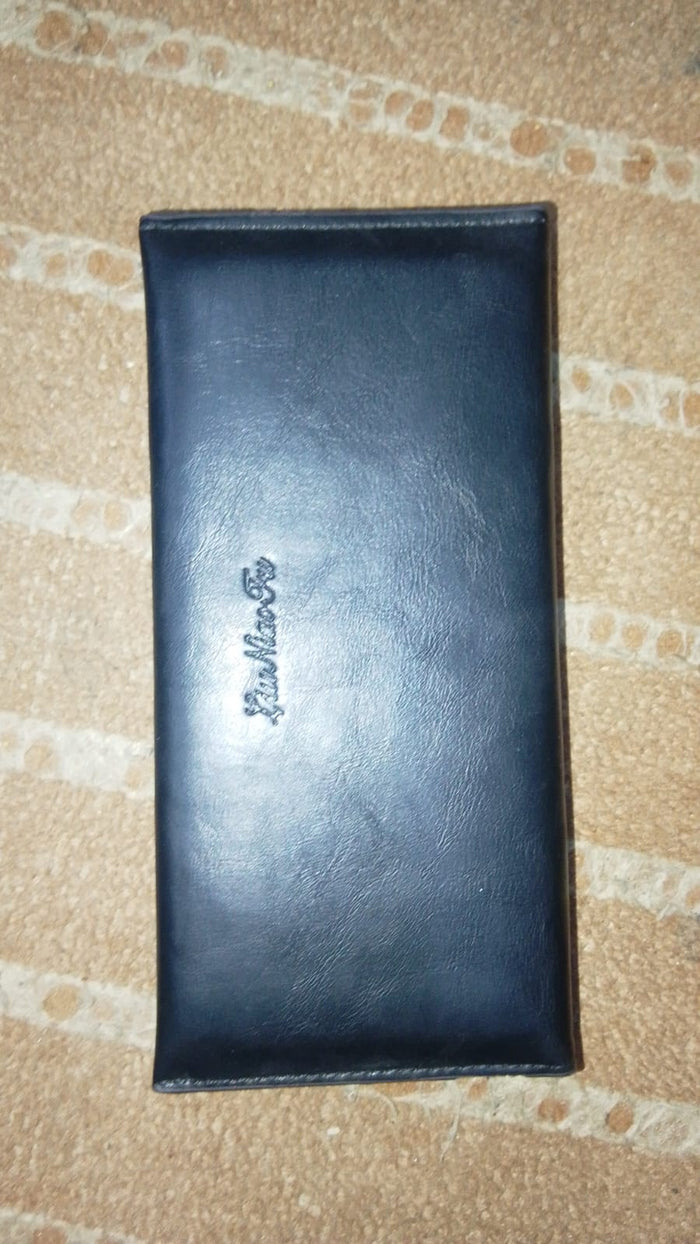 Premium Genuine Black Leather Long Wallet – Elegant Bi-Fold Business Clutch & Travel Organizer For Men
