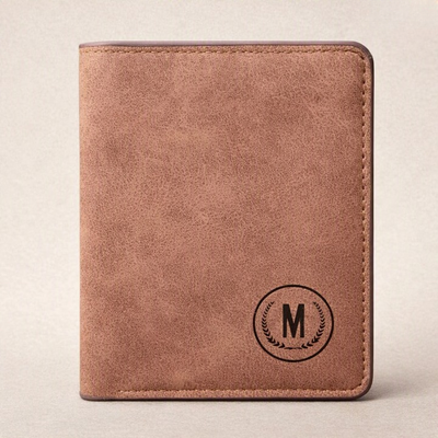 M Men's Premium Leather Wallet – Slim Bifold Card Holder & Cash Wallet | Deal Offer - Black