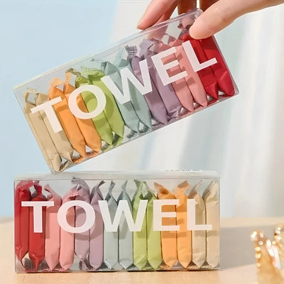Disposable Washcloths | 14 Pcs/Box | Portable Travel Towels | Thickened Compressed Face & Beauty Square Towels
