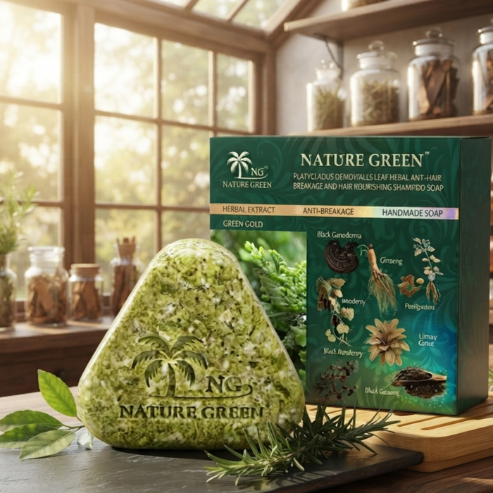Green Gold Herbal Hair Soap - Natural Cleansing And Nourishing Bar For Healthy Hair And Scalp Maintenance