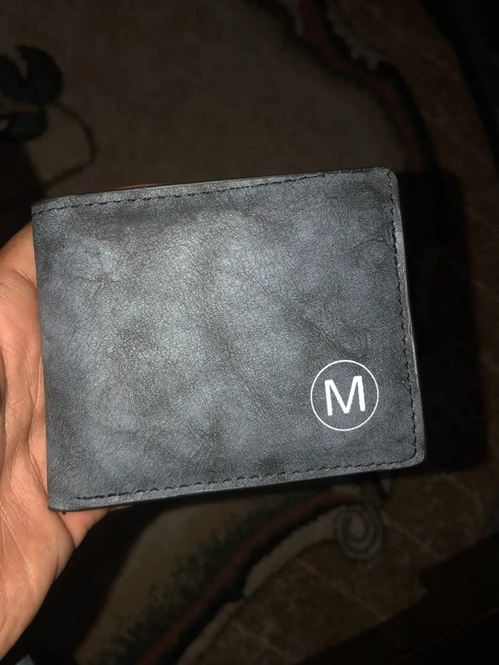 M Men's Premium Leather Wallet – Slim Bifold Card Holder & Cash Wallet | Deal Offer - Black