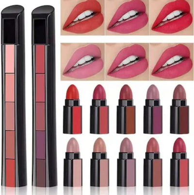 5 In 1 Huda Beauty Lipstick Nude Shades - Pink Shades