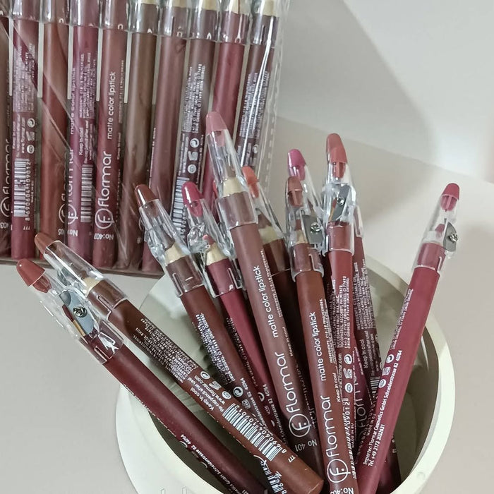 Flormar Waterproof Lip Pencil Set Of 12 – Long Lasting, High Quality Lip Liners In Assorted Shades