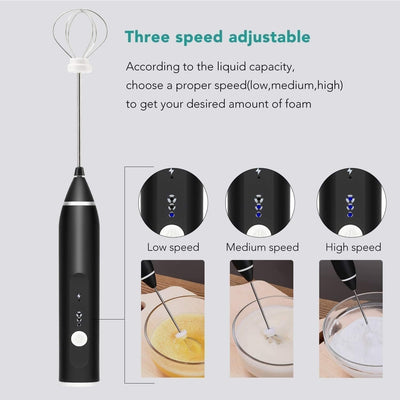 2 In 1 Coffee Beater Rechargeable Smooth Mixing Easy Use Compact Design Comfortable Handling