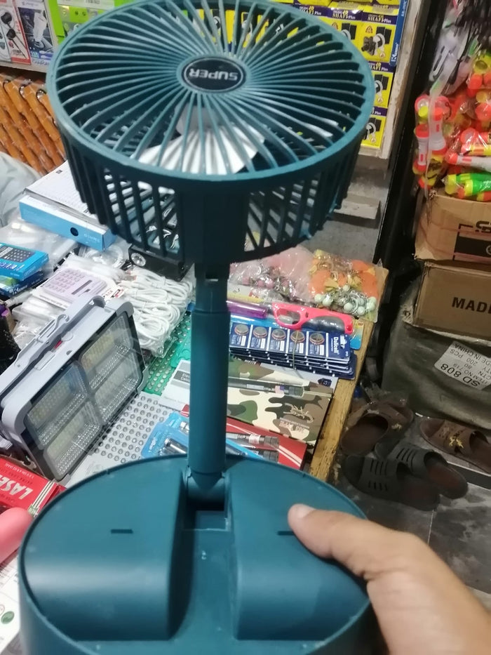 Portable Rechargeable Foldable Table Fan 2400mAh USB Charging | 3 Speed Silent Desktop Fan | Adjustable Mini Fan For Home, Office & Travel