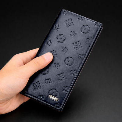 Monogram Luxe Long Wallet – Zip Around Purse With 14 Card Slots Black