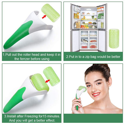 MARZAHAR Ice Roller For Face & Eye Puffiness Relief, Cold Gel Ice Face Roller Massager - Ice Roller Cool Roller For Face Eye Body Facial Shaping Anti Wrinkle Ice Roller Massager Smooth Skin ( Random Color )
