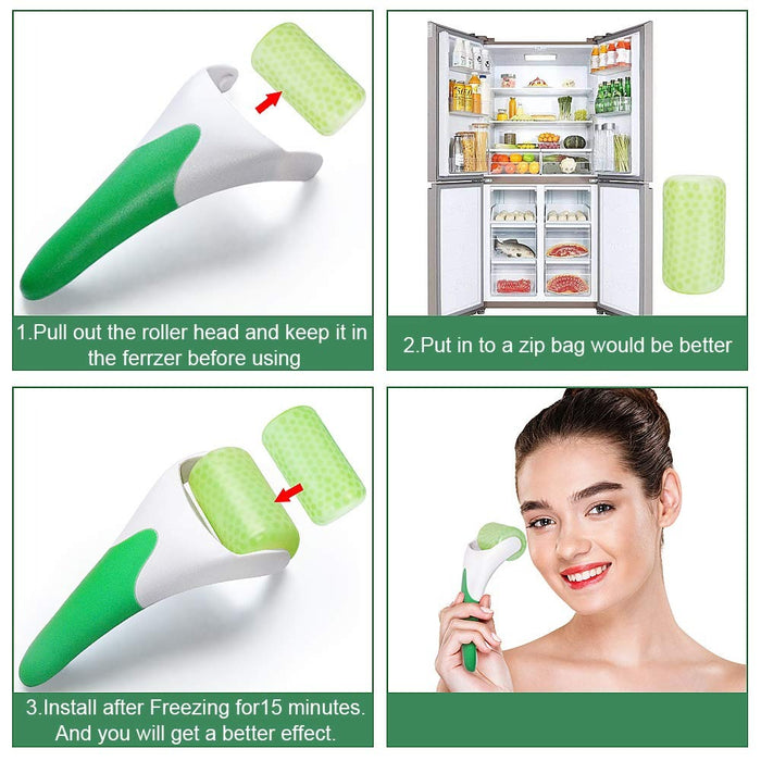 MARZAHAR Ice Roller For Face & Eye Puffiness Relief, Cold Gel Ice Face Roller Massager - Ice Roller Cool Roller For Face Eye Body Facial Shaping Anti Wrinkle Ice Roller Massager Smooth Skin ( Random Color )