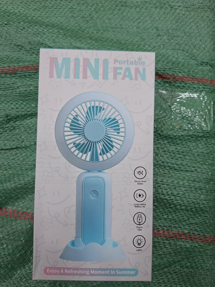 1 PCs Mini Portable Hand Fan With Led Light Rechargeable Compact Design For Indoor Outdoor Cooling And Lighting