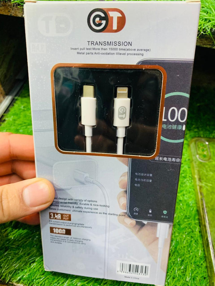 GT Type C To IPhone Fast Charging Cable Lightning USB-C Charger Cable