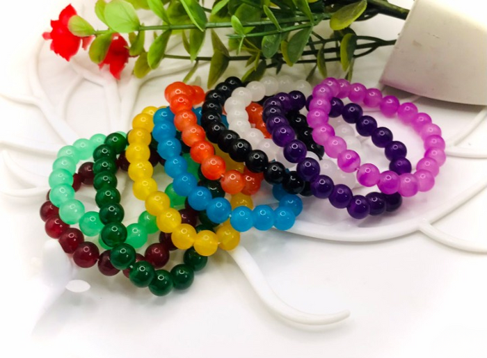 Beaded Stretch Bracelet – Fashion Accessory (Black)