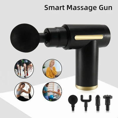 4-In-1 Massage Gun | Deep Tissue Percussion Massager With 4 Attachments | Handheld Electric Muscle Therapy Device