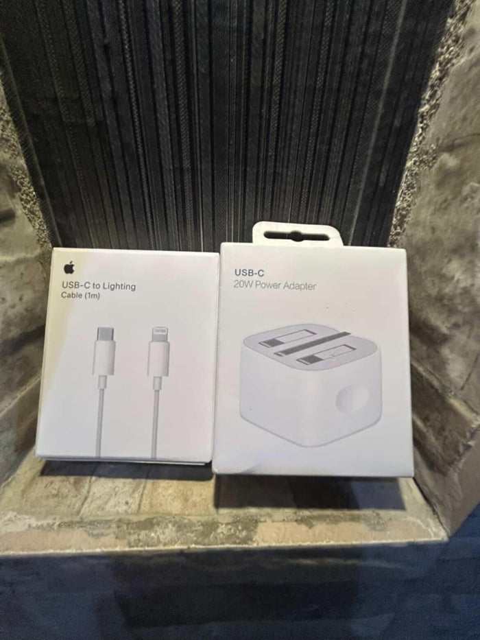 20W USB-C Power Adapter + USB-C To Lightning Fast Charging Cable (1m) Set