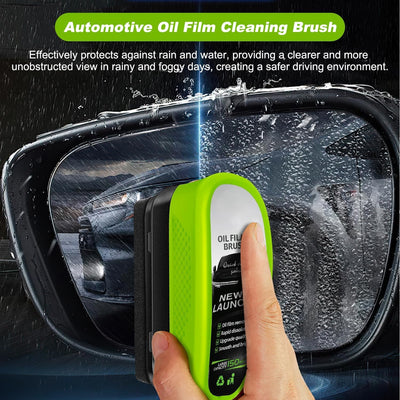 Universal Glass Cleaner,Clear Vision Car Glass Oil Film Cleaner Brush For Windshield | Bottle Also Included