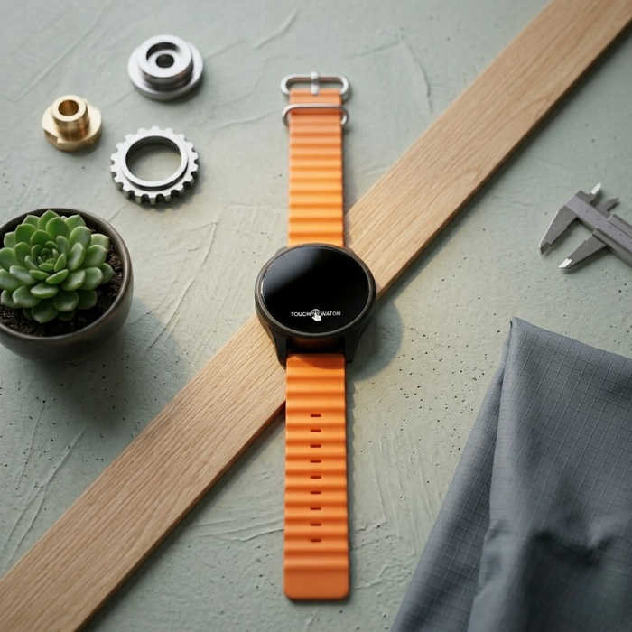 Digital Touch Watch Stylish LED Display Casual Wear (Without Box) Orange