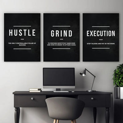 Set Of 3 Motivational Wooden Canvas Frames For Wall Decore / Sticky Phototiles Frames
