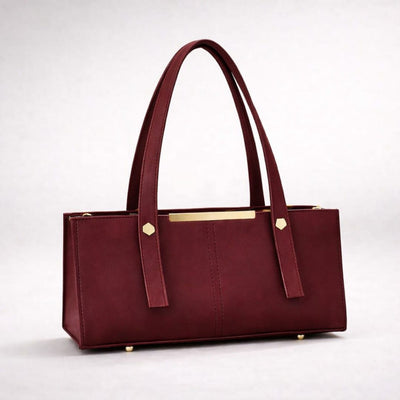 Grace Line Structured PU Leather Tote Bag For Women Black