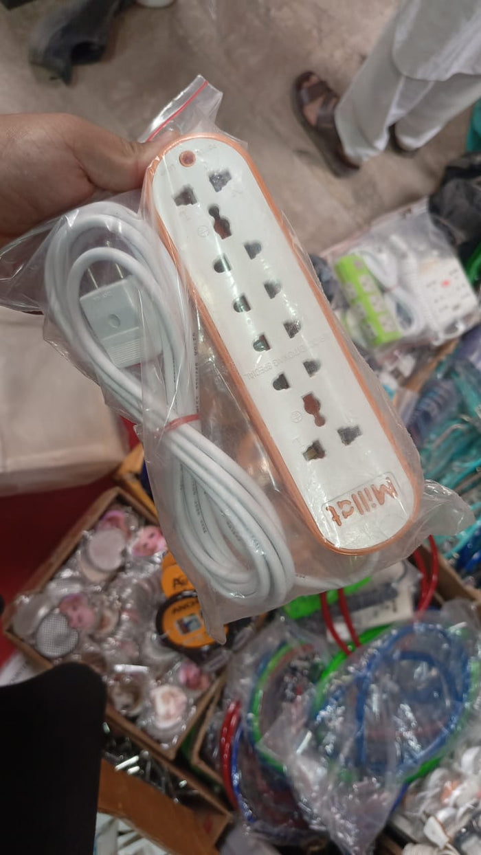 Extension Lead 5‑Way | 4M Copper Wire | Power Switch | Multi‑Socket Extension Cord | White