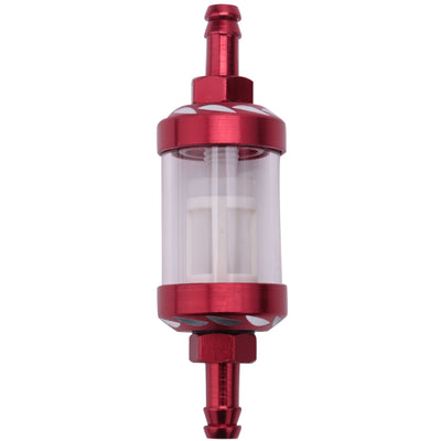 Universal Aluminum Glass Motorcycle Oil Filter – Transparent Reusable Inline Oil Filter For Motorbikes (Random Color)