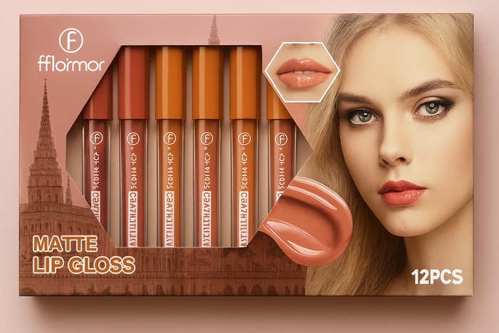 Nude Shades High Pigmented Lipgloss – Set Of 6 & 12 Creamy Long-Lasting Glosses | Moisturizing, Smooth Finish & Everyday Wear - Pack Of 12