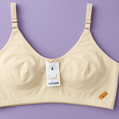 Jersey Soft Fabric Non-Padded Bra For Women – Plain Comfortable & Lightweight Everyday Wear Lingerie In Beige, Available Sizes 32 To 42 - 32