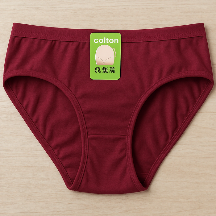 Jersey Plain Panty For Women – Soft, Lightweight & Comfortable Everyday Underwear, Breathable Jersey Fabric In Maroon - Large