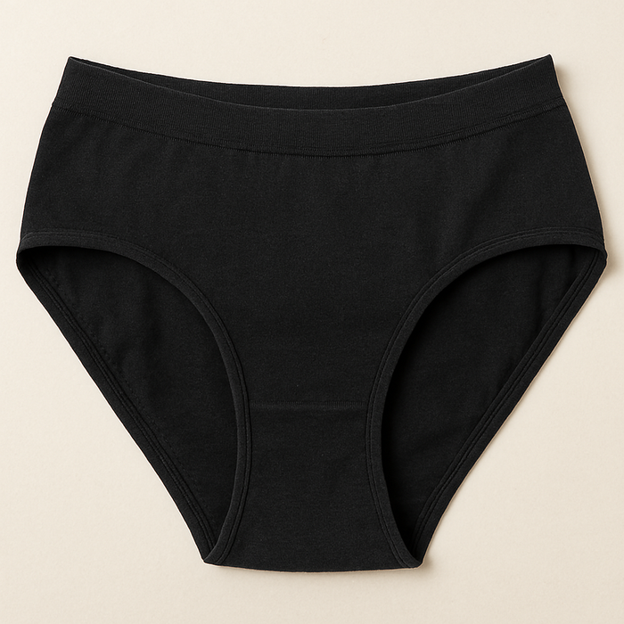 Malai Soft Fabric Underwear For Women – High Quality, Comfortable & Lightweight Everyday Panty In Black, Sizes S, M, L - Large