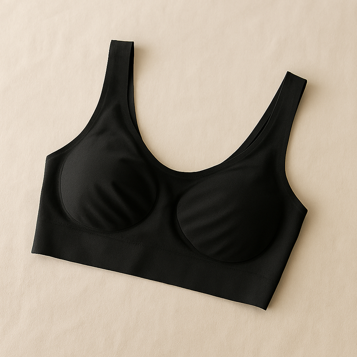 Ladies Air Bra – Soft Jersey Fabric, Plain Non-Padded Design, Comfortable & Lightweight Everyday Wear Lingerie In Black Color (Stretchable Size)