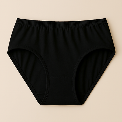 High Quality Pure Cotton Soft Fabric Panty – Comfortable Everyday Wear (Black, S/M/L) - Large