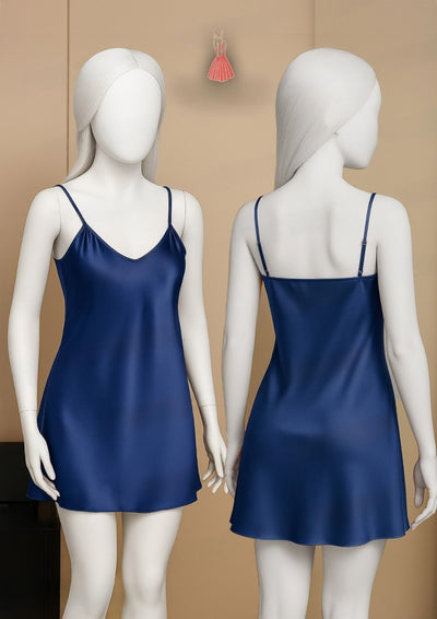 Satin Slip Dress – Sleeveless Camisole With Adjustable Thin Straps (Black)