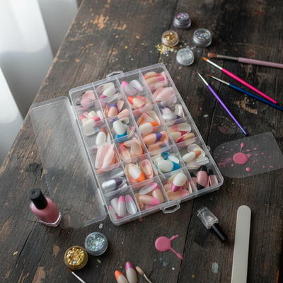 288 Pcs French Nails Set – Multicolor ABS Plastic Nail Tips, Smooth & Even Coverage, Durable, Easy-To-Apply, Perfect For DIY & Professional Manicures