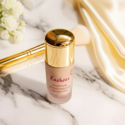 Kashees Eventone High Coverage Foundation – Full Coverage Matte Creamy Foundation For Flawless Skin – Lightweight, Long-Lasting (24H) Makeup Base For All Skin Types – Bridal, Party & Daily Wear - 20ml - Ivory