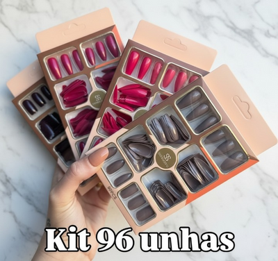 96 Pcs Fake Nails Set – Nude, Red & Multicolor ABS Plastic Nail Tips, Durable & Easy-To-Apply, Smooth Finish For DIY Nail Art & Professional Manicure - Nude