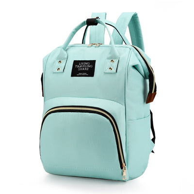 Large Capacity Mummy Bag Multi-Function Waterproof Outdoor Women Backpack Nursing Bag For Baby Care - Blue