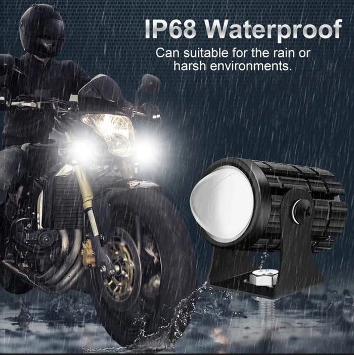 2 Pcs Mini Drive Fog Light With ( 3 Point ) Gift Fog Light For All Bikes With Yellow & White Colour . For Bike ,Car , Jeep .